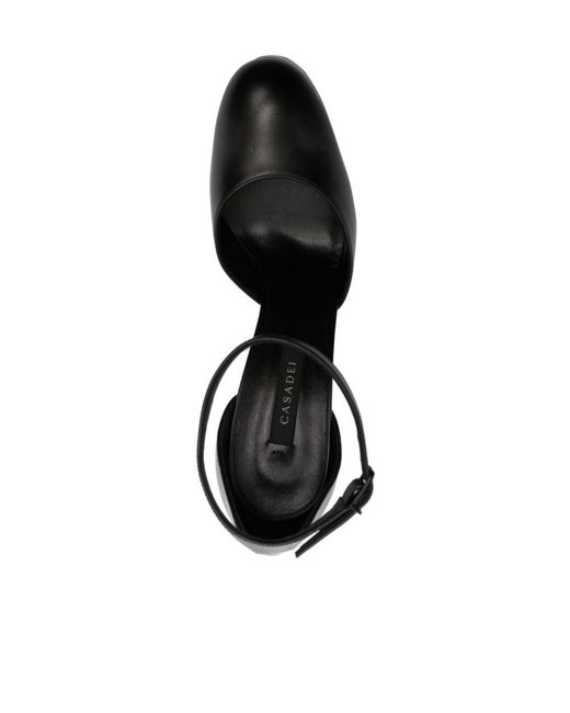 Casadei Black Thick Heeled High Heels