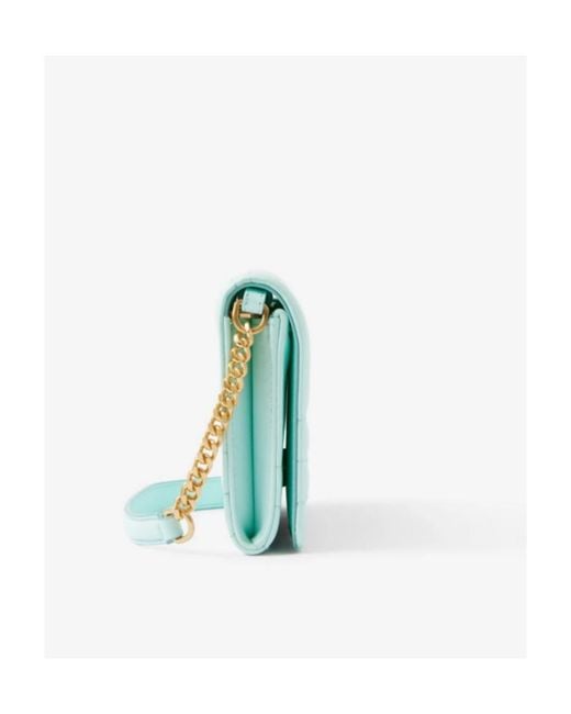 Burberry Blue Lola Quilted Chain-Linked Wallet