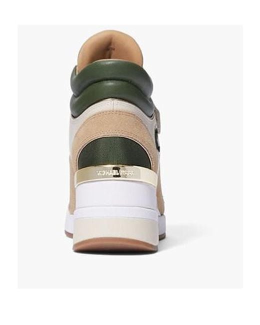 MICHAEL Michael Kors Natural Gentry High-Top Leather Wedge Sneakers