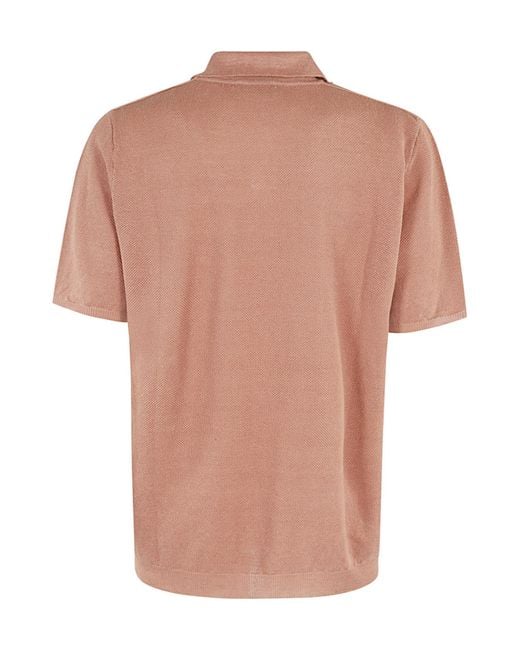 Roberto Collina Pink Short-Sleeved Polo Shirt for men