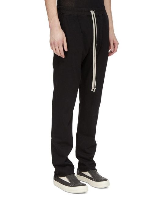 Rick Owens Black Drawstring Casual Pants for men