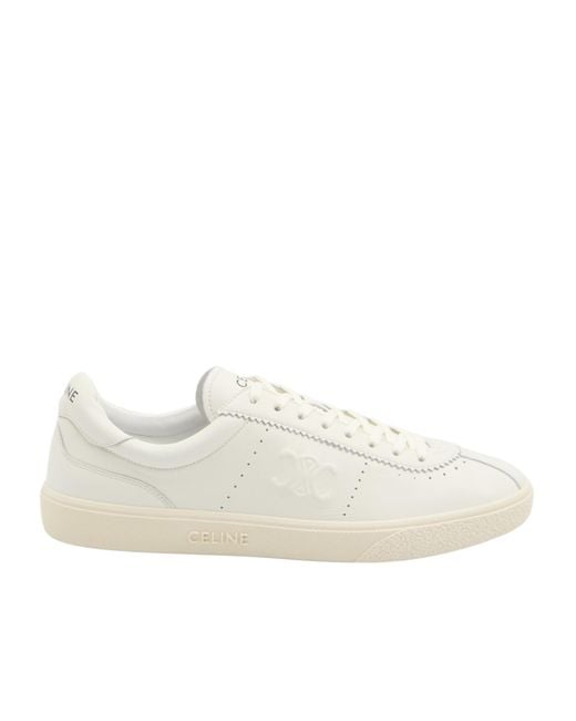 Céline White Round Toe Low-Top Casual Shoes for men