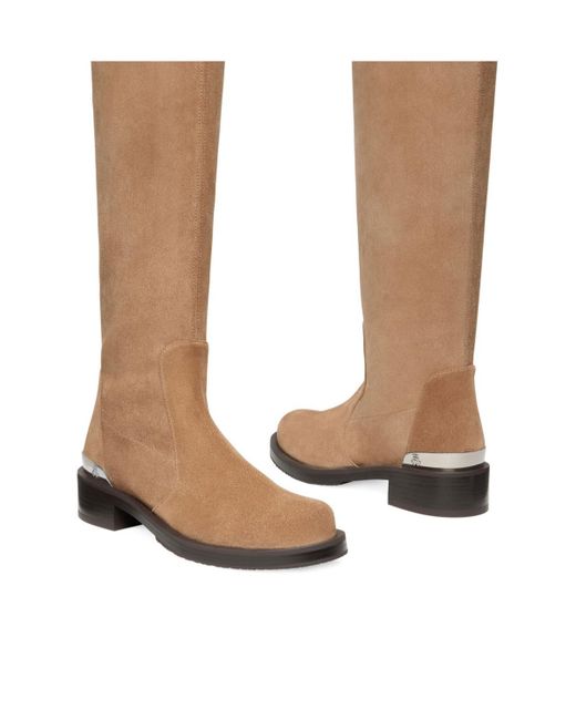 Stuart Weitzman White Mercer Bold 40Mm Suede Boots