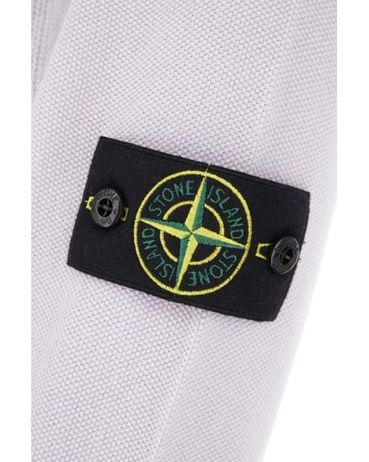 Stone Island White Logo Patch Sweater for men