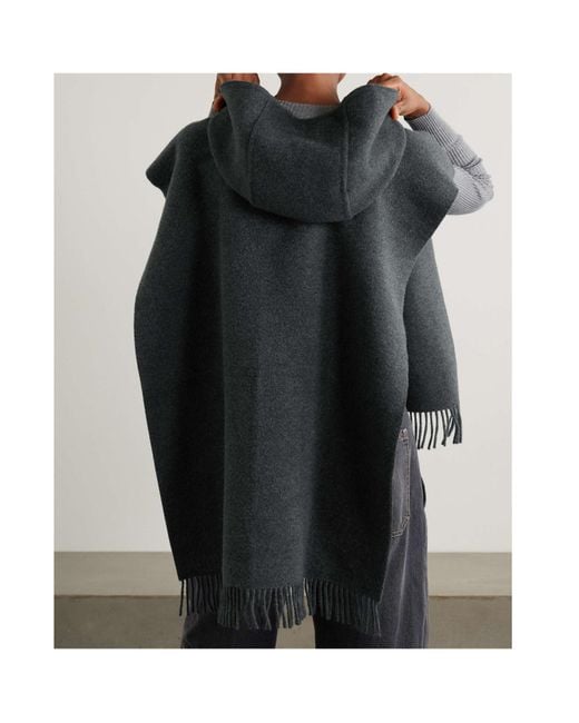 Brunello Cucinelli Black Hooded Cloak