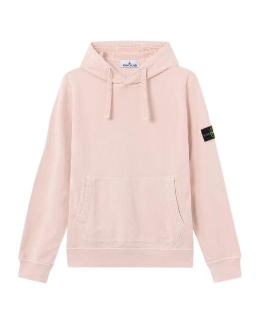 Stone Island Pink Regular-Fit Hooded Sweatshirt With Pouch Pocket for men