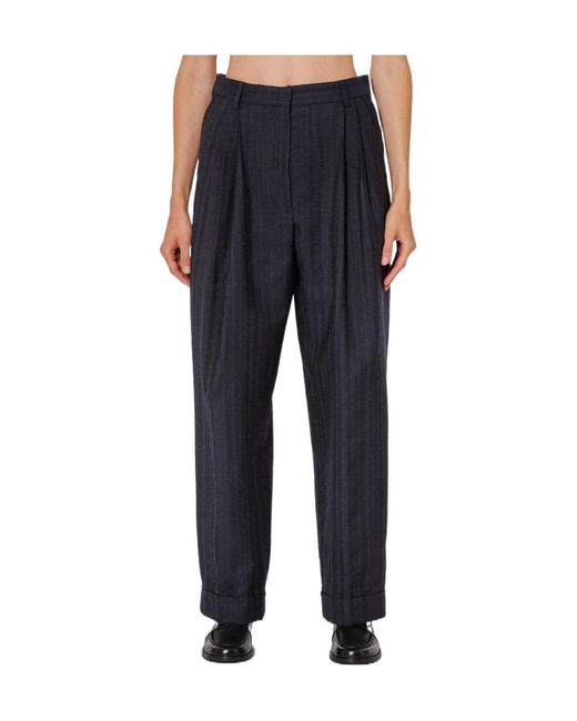 Dries Van Noten Blue Belt Loop Casual Pants