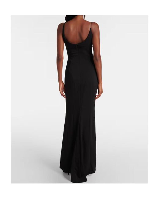 Mugler Black Asymmetric Crepe Dress Skirt