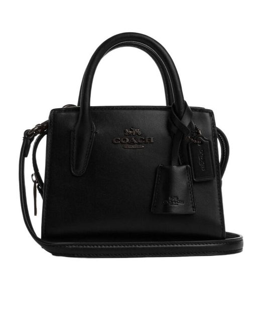 COACH Black Mini Andrea Logo Shoulder Bag