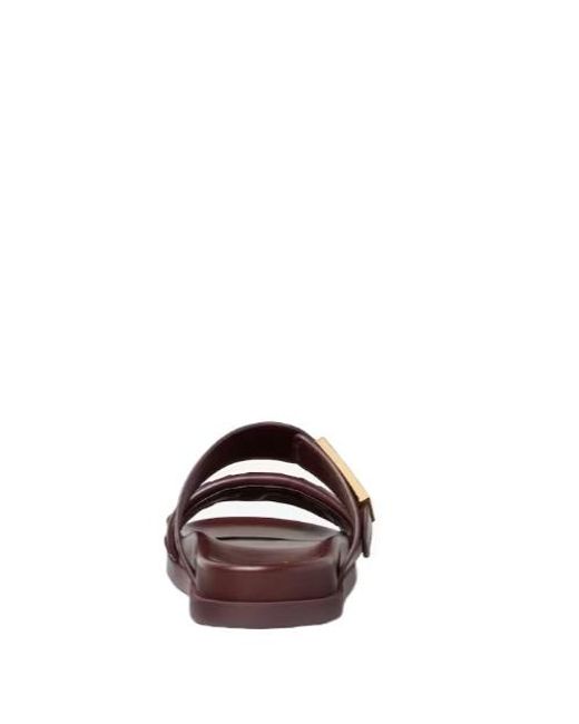 Fendi Brown Feel Ff Embossed Sandals