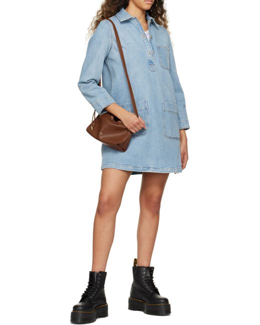 A.P.C. Red Ninon Logo Embossed Mini Shoulder Bag