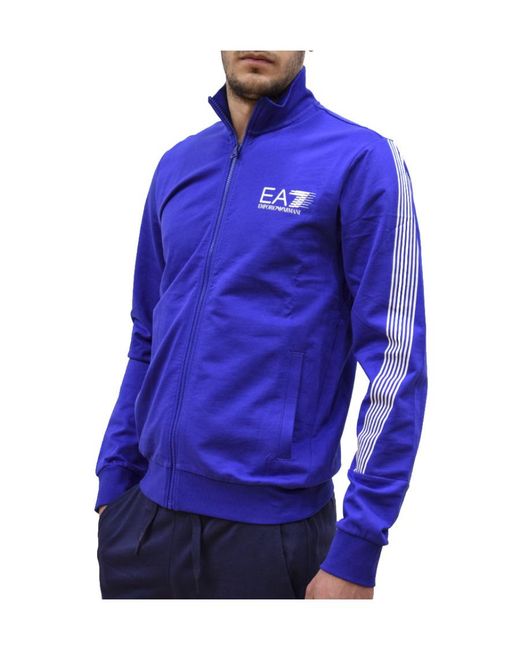 EA7 Blue Sportswear Two-Piece Coat And Pants Set for men