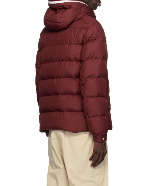 Moncler Red Logo-Patch Padded Jacket for men