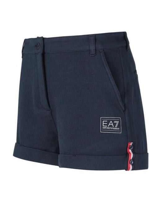 EA7 Blue Logo Logo Shorts