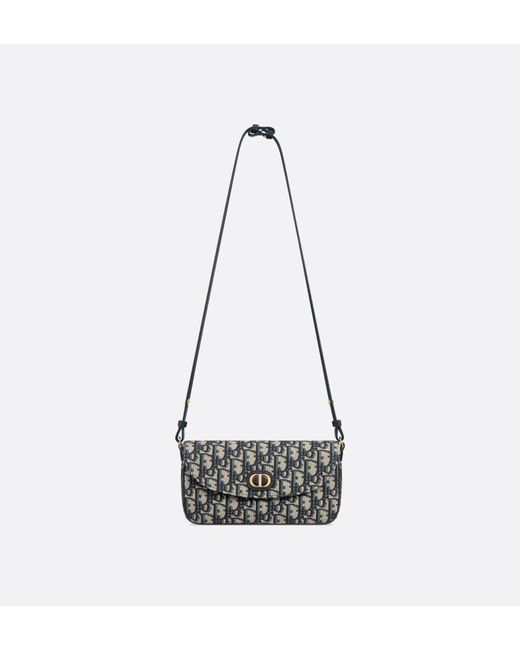Dior White 30 Montaigne D-Vine Pouch With Chain