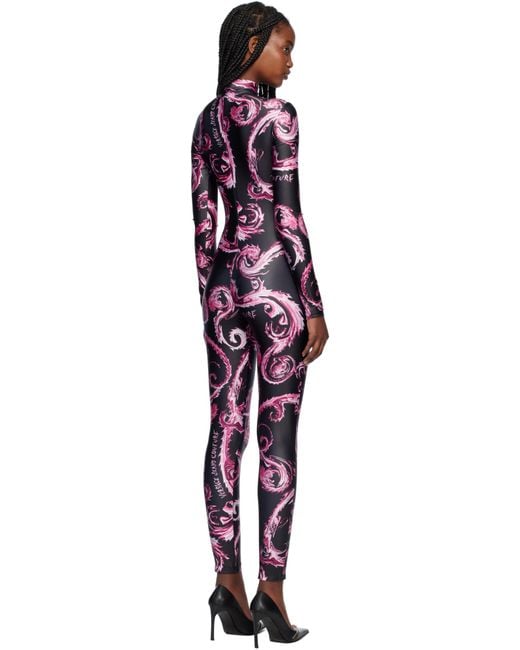 Versace Jeans Red Chromo Couture-Print Jumpsuit