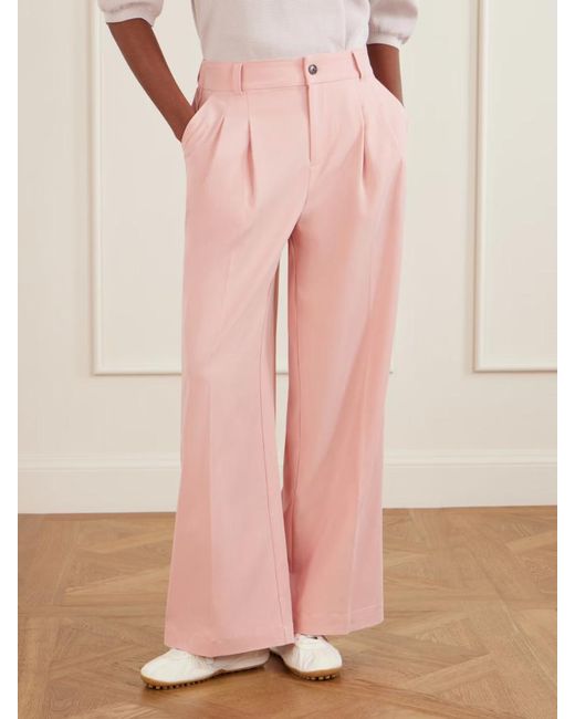 Varley Pink Jayla Twill Wide-Leg Pants