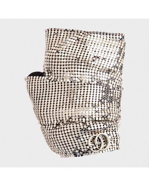 Gucci White Fingerless Gloves