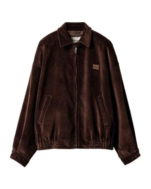 Miu Miu Brown Corduroy Blouson Jacket