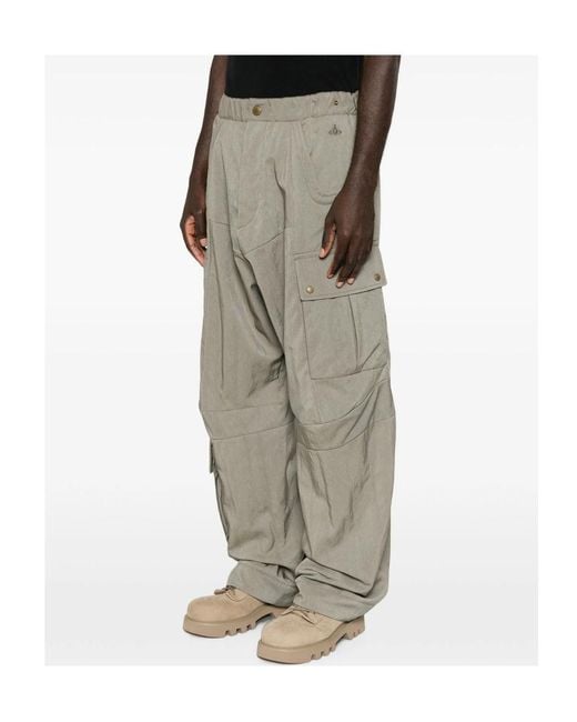 Vivienne Westwood Gray Wide-Leg Cargo Pants for men