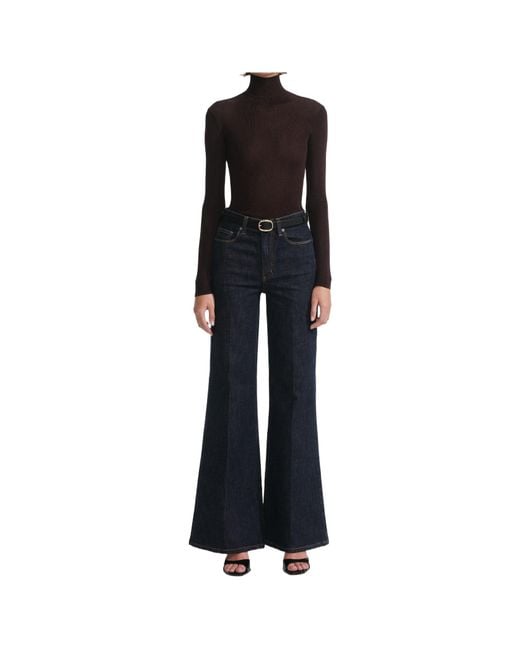 Self-Portrait Black Turtleneck Fitted Top