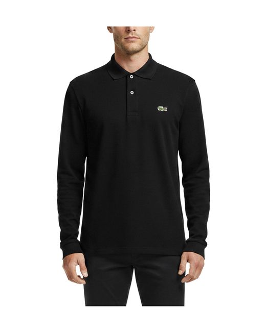 Lacoste Black Solid Color Polo Shirt for men