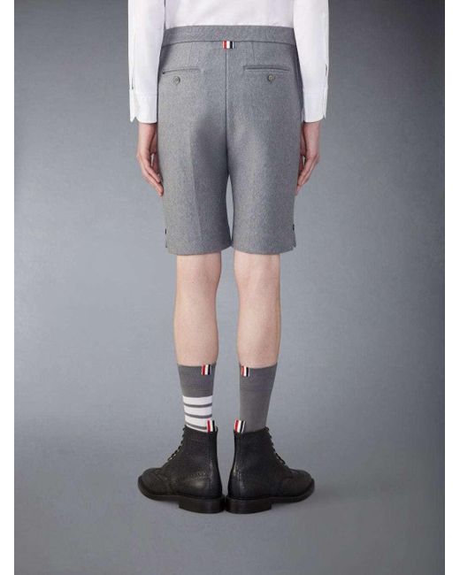 Thom Browne Black Rwb-Stripe Cotton Shorts for men