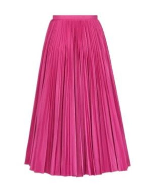 Dior Pink Christian Pleated Midi Skirt