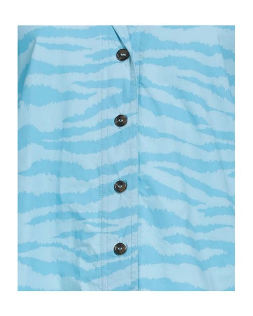 Ganni Blue Two-Tone Shirt