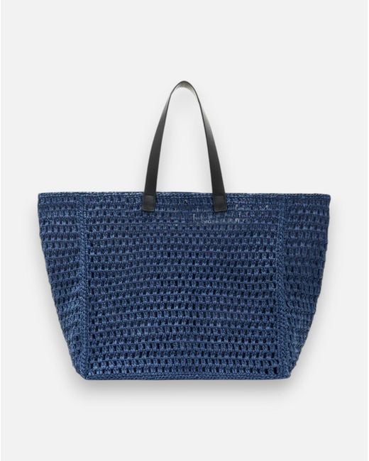 Anine Bing Blue Rio Large Woven Tote Bag