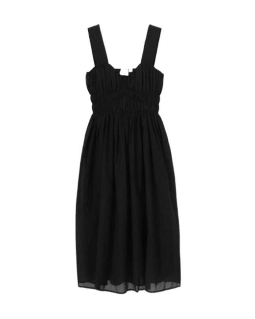 Burberry Black Delilah Cotton Midi Dress