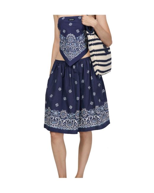 Miu Miu Blue Elastic Waist Skirt