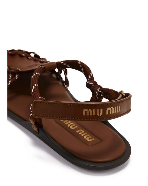 Miu Miu Brown Flat Slippers