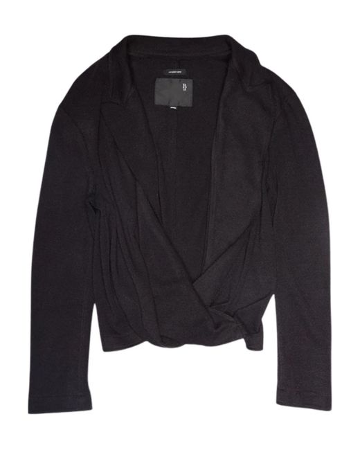 R13 Black Twisted Lapel Top