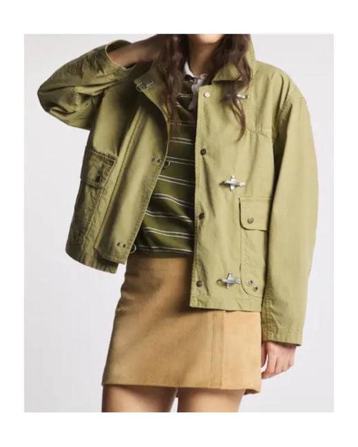 Fay Green Toggle Fastening Jacket for men