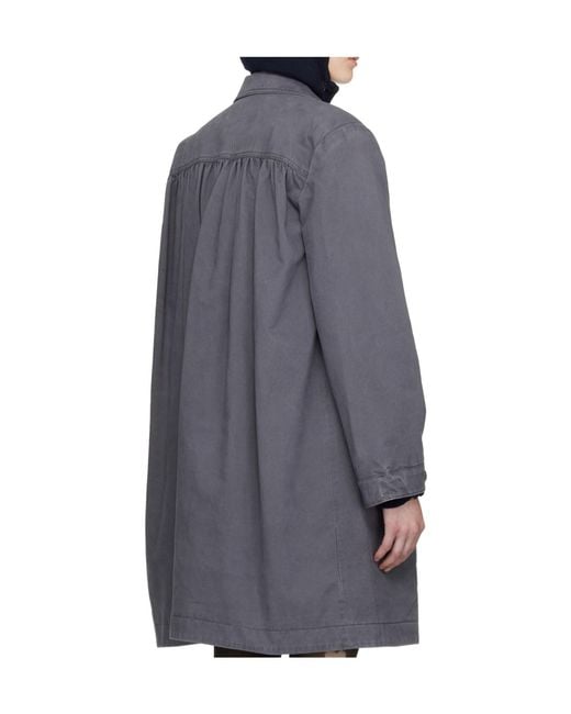 OPEN YY Blue Over Shirred Top Coat
