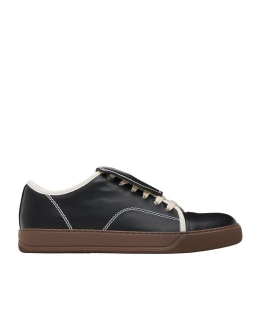 Lanvin Black Dbb1 Leather Tongue Sneakers for men