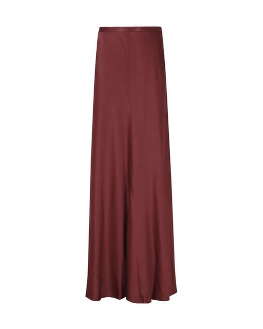 Alberta Ferretti Purple Satin-Finish Maxi Skirt