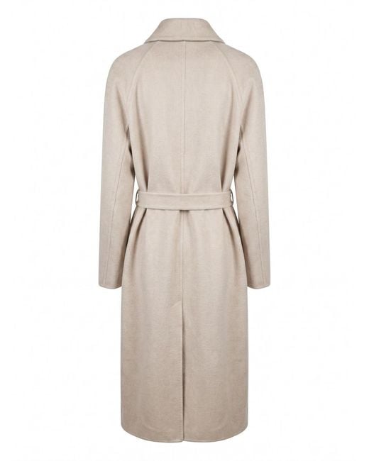 Brunello Cucinelli Natural Single-Breasted Belted Coat