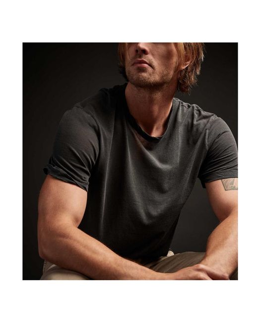 James Perse Black Clear Jersey Crewneck T-Shirt for men