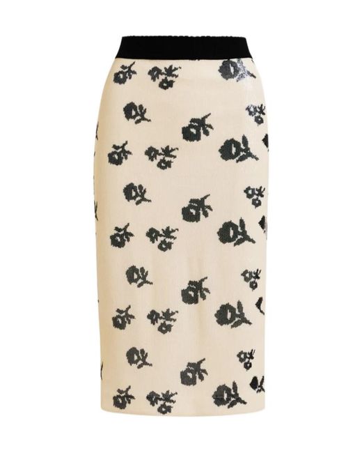 Essentiel Antwerp Natural Jorinda Sequined Pencil Skirt
