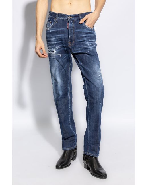 DSquared² Blue Mid-Rise Slim Jeans for men