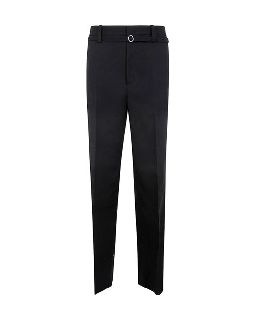 Jil Sander Blue Straight-Leg Belted Tailored Trousers for men