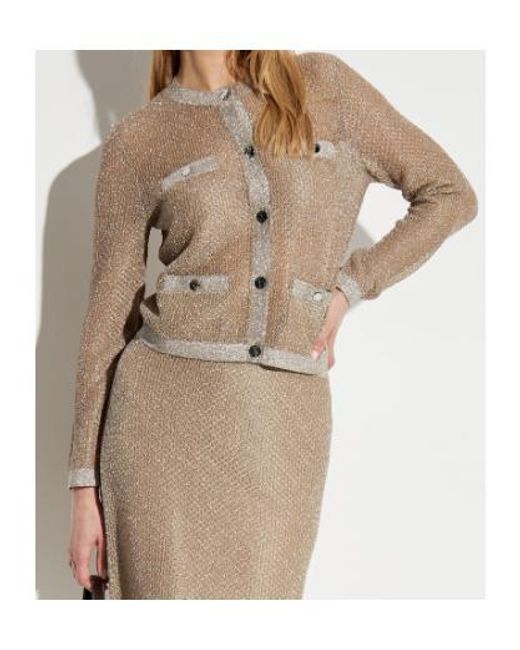 Tory Burch Natural Kendra Mesh Cardigan
