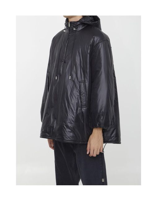 Saint Laurent Gray Saint Logo Embossed Drawstring Jacket for men