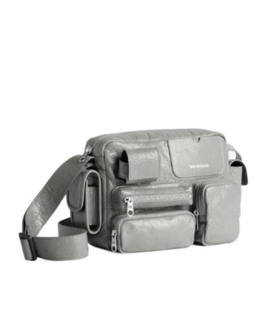 Balenciaga White Superbusy Multi-Pocket Shoulder Bag for men