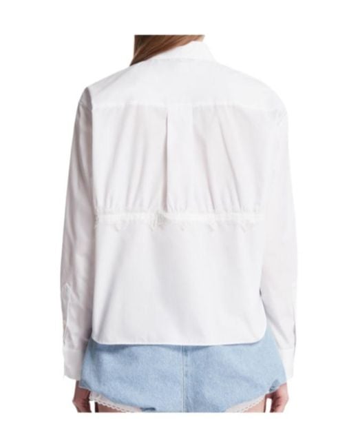 Sacai White Long-Sleeved Shirt