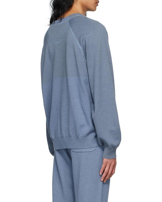 KENZO Blue Two-Tone Logo-Print Sweatshirt for men