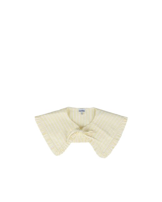 Ganni White Stripe Shirt Collar
