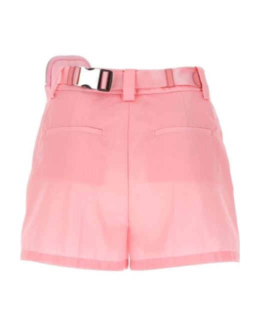 Prada Pink Belted Pouch Shorts